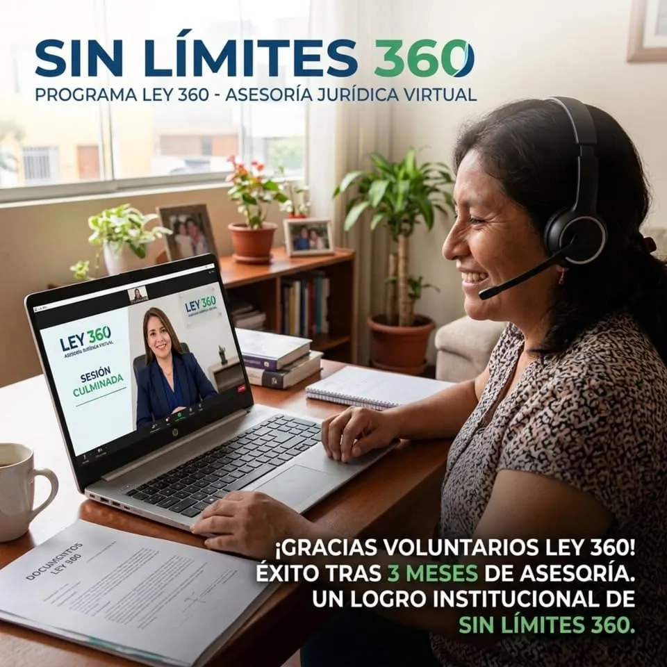 Pieza gráfica del programa LEY 360: una sesión de asesoría jurídica por videollamada